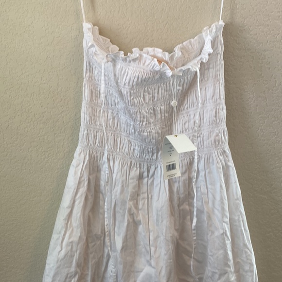 Tory Burch White Smocked Short Dress - Picture 8 of 9